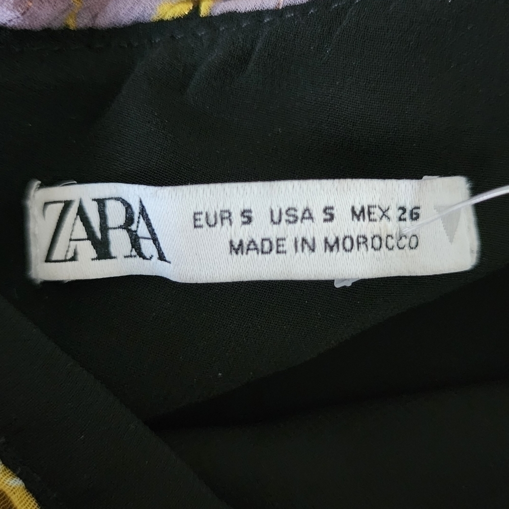 ZARA Ruched Floral One Shoulder Bodycon Mini Dress Womens Small Blogger Favorite - Picture 9 of 10